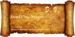 Demény Vince névjegykártya